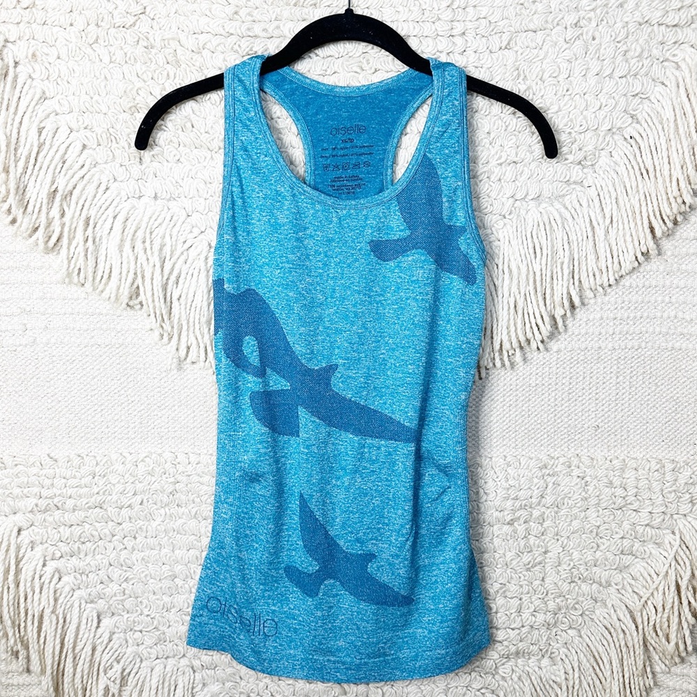 OISELLE teal blue Flyte seamless racerback tank top XS